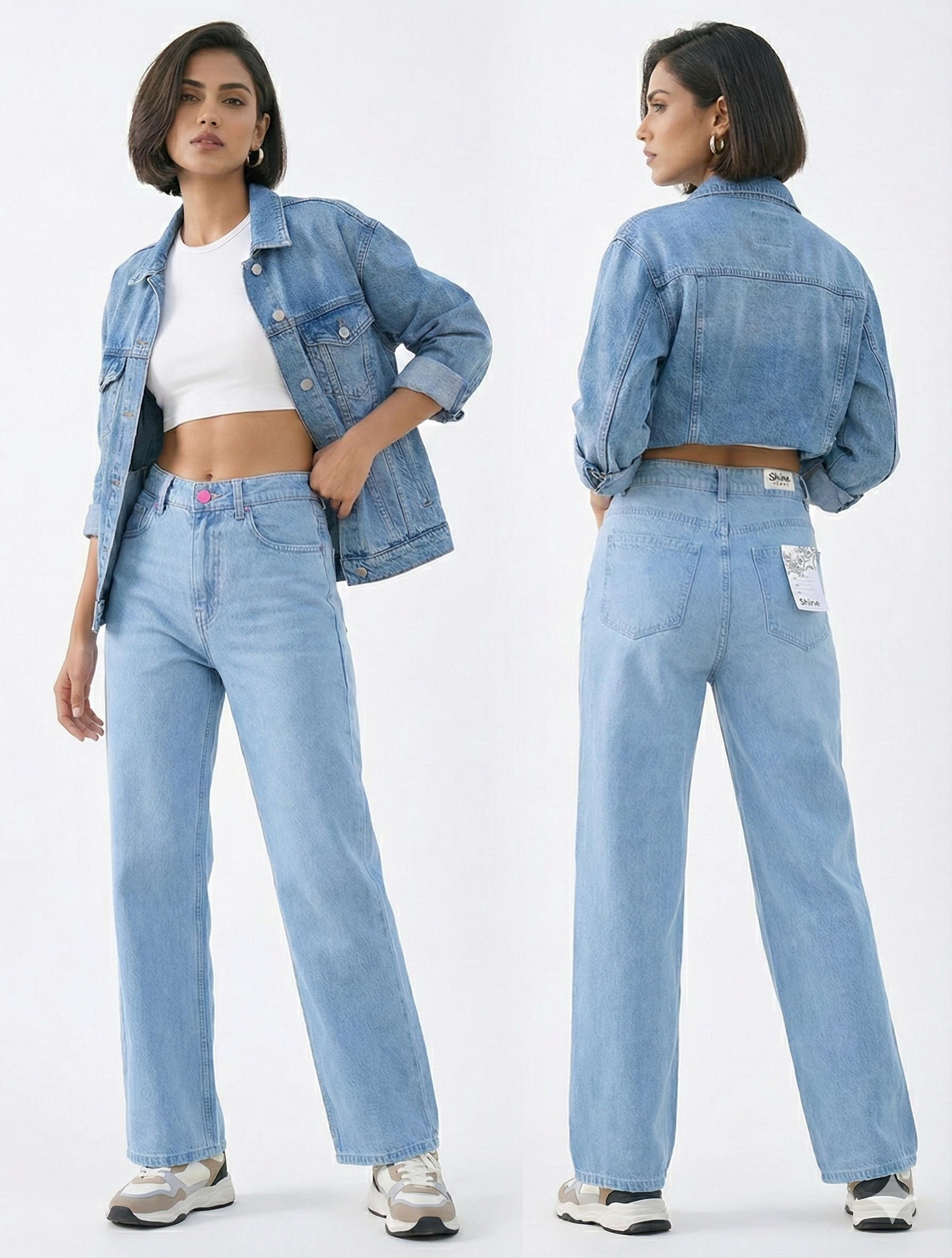 Premium Straight Fit Jeans Combo | Midnight Light & Dark Blue | Pack of 2